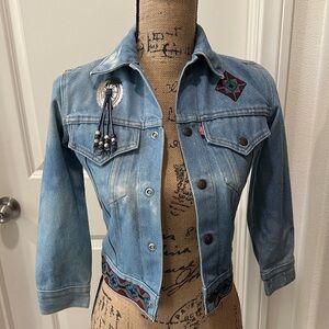 Levis's jean jacket Custom Native American Blue Denim Jacket. Kids size 10